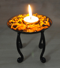 Iron candle holder stand, Size : 4X4.5 inch