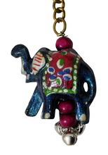 Wood Elephant Design Key Ring, Color : Multi