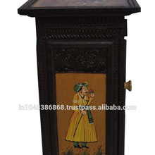 Wooden Handicraft Cabinet Side Table, Color : Brown