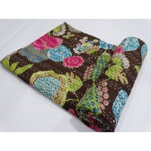 Cotton Kantha Quilt, for Home, Hotel, Pattern : Printed