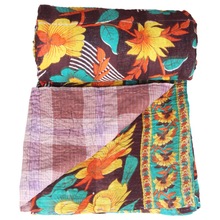 Cotton Kantha Gudari Quilt, for Home, Hotel, Size : 82X50 Inch