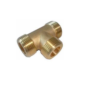 Brass tee pipe fitting