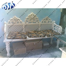 100% natural material (marble Marble Garden Bench, Color : rainbow