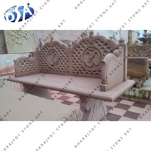 Rainbow sandstone marble outdoor seating bench