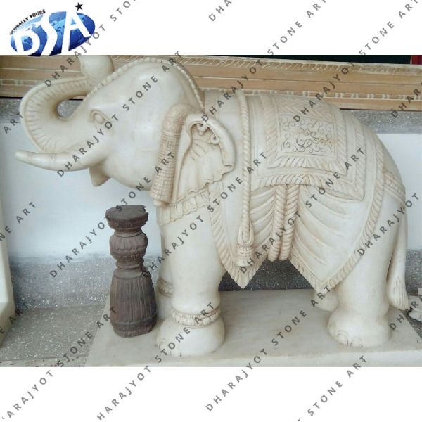 natural white sandstone elephant statue