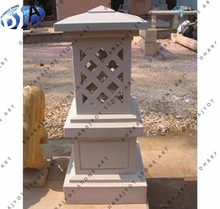 Sandstone Pink Square Outdoor Lamp, for Garden, Hotel, Home, Complex Decoration