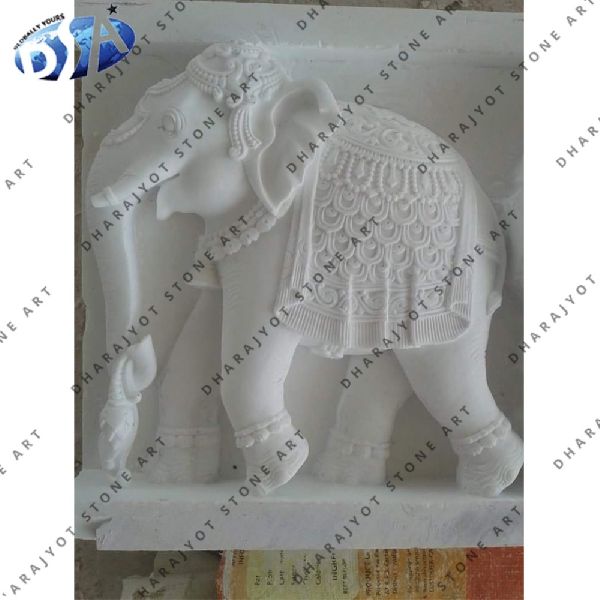 100% natural material (marble White Marble Elephant Statue, for Garden, Hotel, Home, Complex Decoration