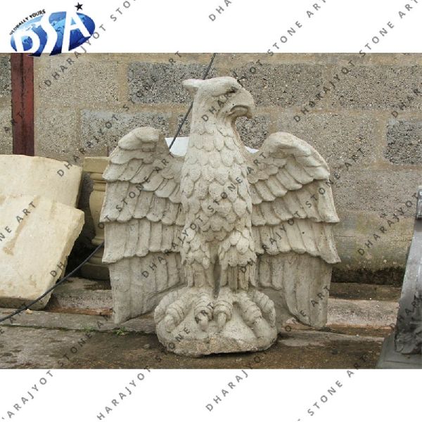 White sandstone Hand Carved Eagle Statue, Style : Western, Modern, Indian, American, European