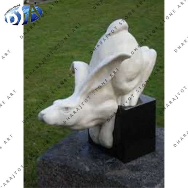 100% natural material (marble White Sandstone Rabbit Statue, Style : Western, Modern, Indian, American