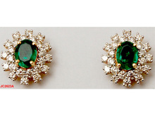 Center Royal Emerald Diamond Tops Earring