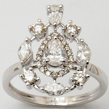 Genuine white gold diamond ring jewelry, Gender : Women's