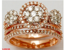 Party Wear Diamond Ring Band in Rose Gold