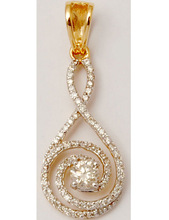 Spiral Design Centre Diamond Pointer Gold Pendant