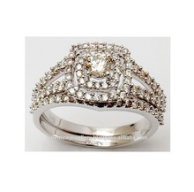 White Gold Diamond Studded Engagement Ring