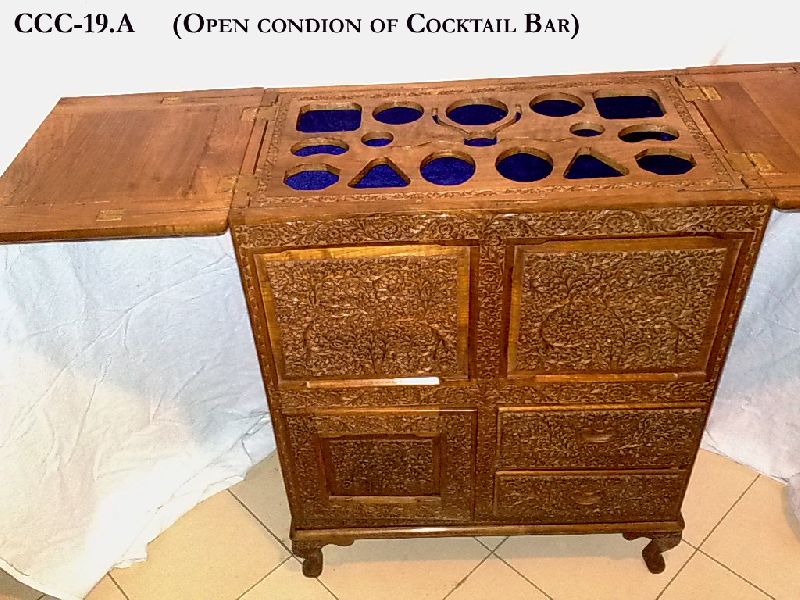 Polished wooden wine cabinet, for Living room, Feature : Hard Structure, Long Life, Termite Proof