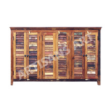 6 Shutter Doors Vintage Old Reclaimed Wood Sideboard