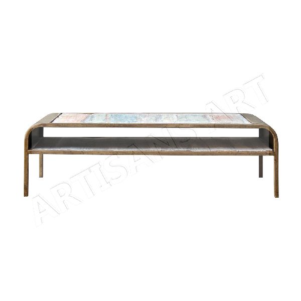 Antique Brass Metal Coffee Table