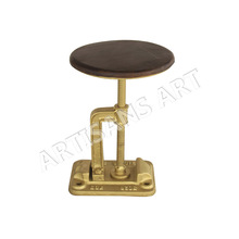 Metal Iron + Solid Mango Wood Brass Copper Stool, Feature : Strong, Comfortable, Antique, Vintage