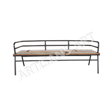 Solid Reclaimed Wood metal Industrial Bench with Back, Feature : Strong, Comfortable, Antique, dcore
