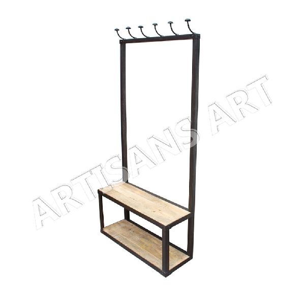 Industrial Metal Wood Cloth Hanger, for Space Saving, Stable, Strong, Vintage, Style : Display