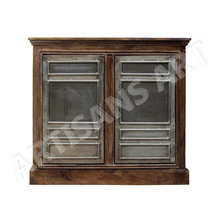 Metal Wood Cabinet, Feature : Vintage, Industrial, Strong, Multi Storage, Durable Handles