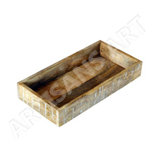 Rustic White washed Solid Mango wood Tray