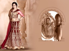 semi stitched velvet net lehenga