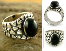 Sterling Silver Black Onyx Ring, Gender : Men's, Unisex, Women's