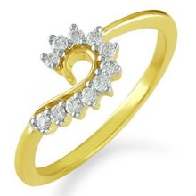 Yellow Gold Diamond Ring, Gender : Children's, Women's