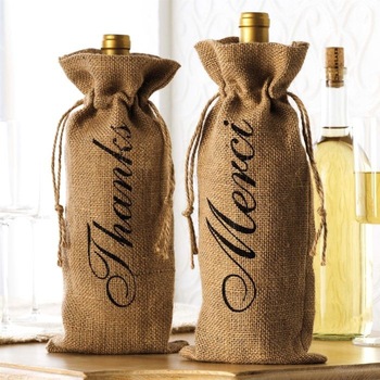 Jute Wine Bottle Gift Bags, for Beverage