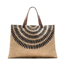 Long handle jute handbag for shopping