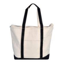 zipper top boat tote bag