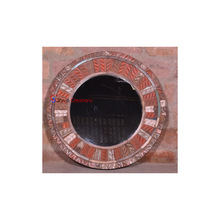Round Carved Wooden Mirror Frame, for Wall, Indoor, Feature : Handmade, Eco-friendly