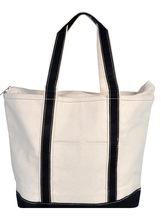 zipper top boat tote bag