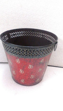 Iron bucket pot, Color : red