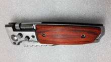 stainless steel blade unique shape wooden handle knife torch