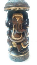 WOODEN HAND CARVED LORD GANESHA, Feature : India