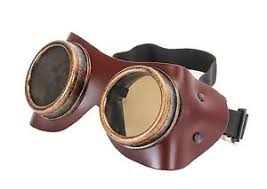 Rectangular Leather Goggles, for Eye Protection, Style : Modern