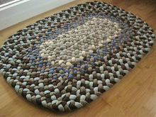 Braided Rug Woolen, for Home, Hotel, Door, Technics : Hand Knotted