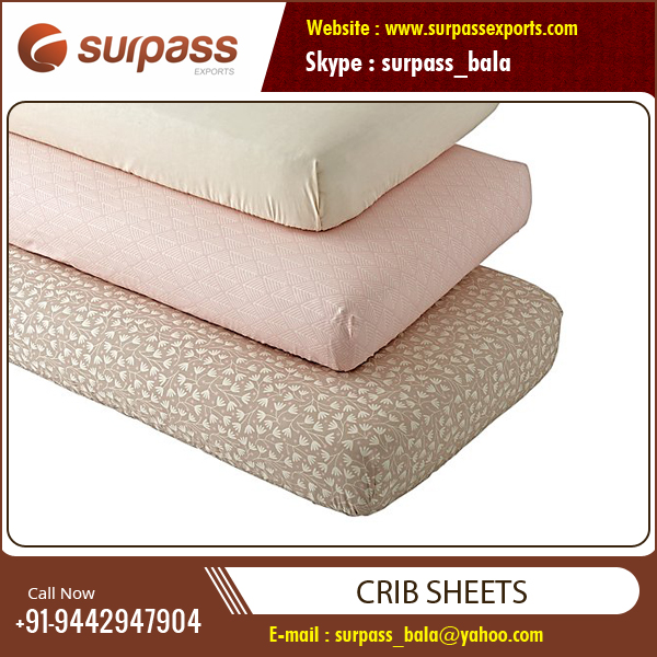 SURPASS EXPORTS Baby Crib Sheets, for Home, Hospital, Style : Plain