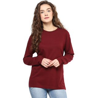 Plain Cotton Women Full Sleeve T-Shirts, Size : XL, XXL