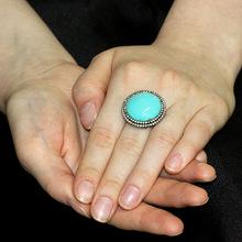 Pave Diamond Turquoise Ring