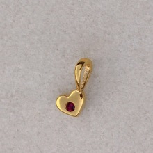 Single Stone Heart Charm Pendant