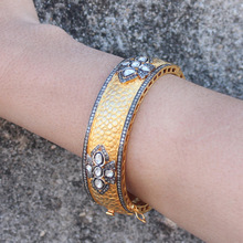 Yellow Gold Indian Ethnic Bangle, Occasion : Anniversary, Engagement, Gift, Party, Wedding