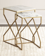 End Tables with Marble Top, Color : Powder Coated
