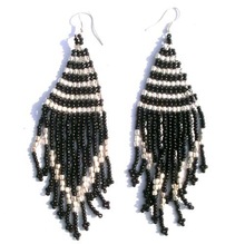 glass and seed Bead earring