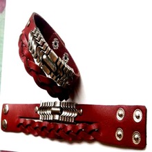 Mens leather bracelets and neckalce