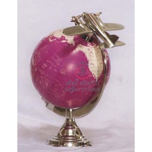 Natural Finish Brass Aeroplane Globe