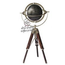 Globe With Wooden Tripod Stand