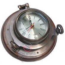 SSE Nautical Ship Porthole Clock,, Display Type : Needle